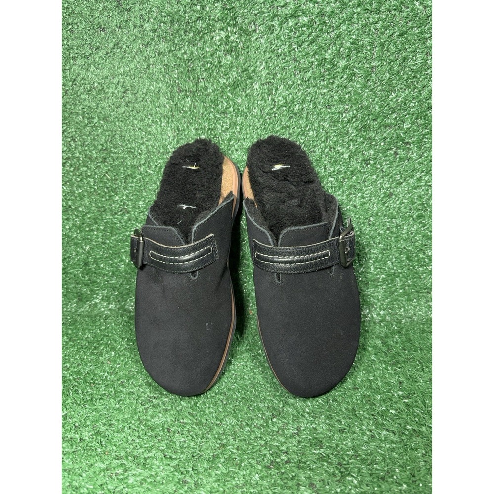 Clarks Brynn Glide Clog Shoes Womens Size 6 M Black Suede Slip On Comfort Mule - Picture 7 of 9